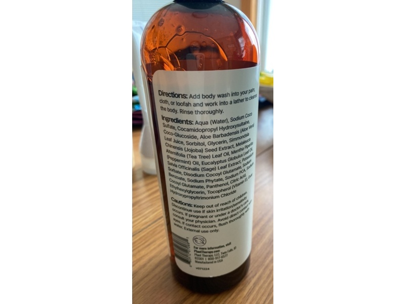 Plant Therapy Invigorating Body Wash, Tea Tree & Peppermint Essential Oil, 16 fl oz/473 mL