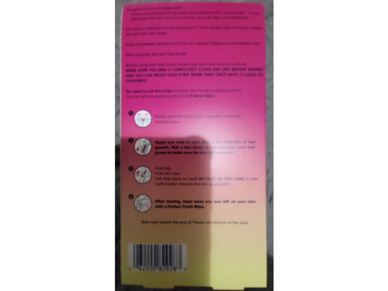 Veet Ready-To-Use Hair Remover, 40 Count, 4 Wipes