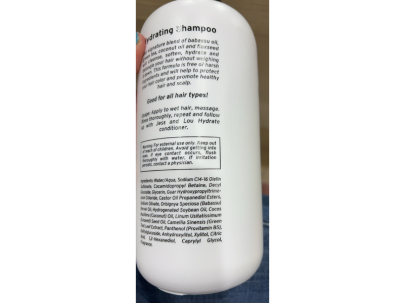 Jess & Lou Clean Hydrating Shampoo, 30.6 fl oz/906 mL