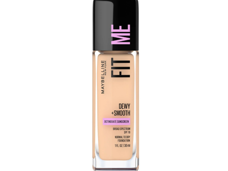 Maybelline New York Fit Me! Dewy + Smooth Foundation, SPF 18, 110 Porcelain,1 fl oz/30 mL