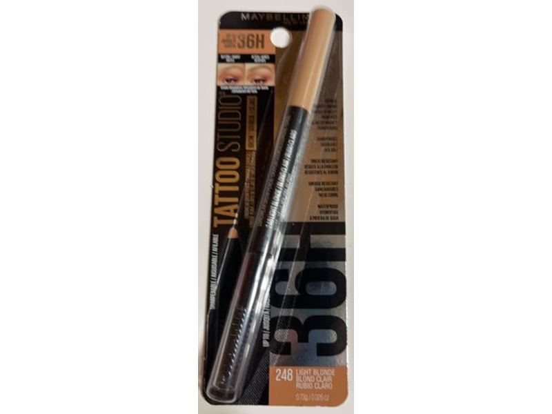 Maybelline Tattoo Studio Eyebrow Pencil, Light Blonde, 0.026 oz