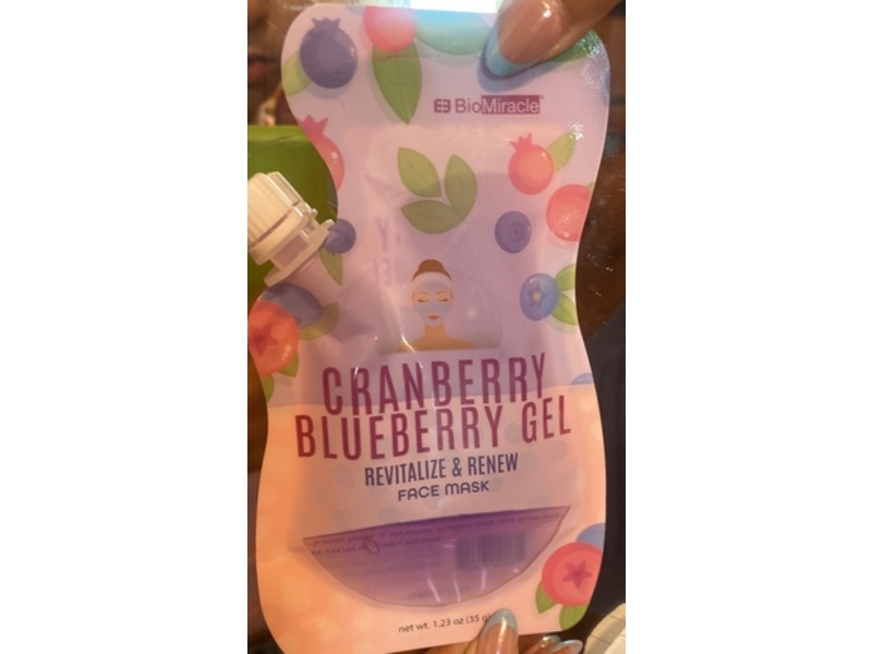 BioMiracle Revitalize & Renew Face Mask, Cranberry Blueberry Gel, 1.23 oz/35 g