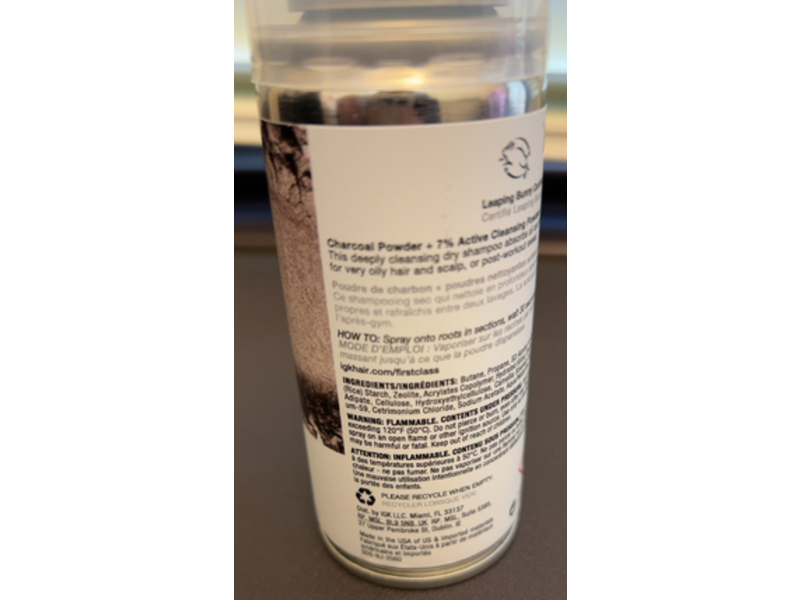 Igk First Class Detox Dry Shampoo, Charcoal, 2.0 oz/90 mL