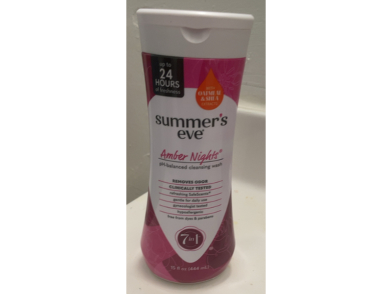 Summer's Eve Amber Nights Cleansing Wash, Oatmea & Shea, 15 fl oz/444 mL