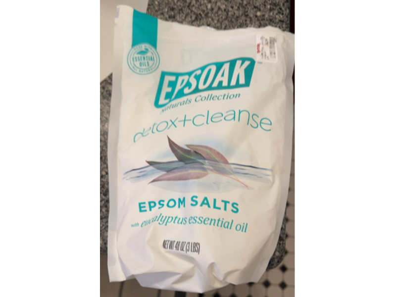 Epsoak Detox + Cleanse Epsom Salts, Eucalyptus Essential Oil, 48 oz