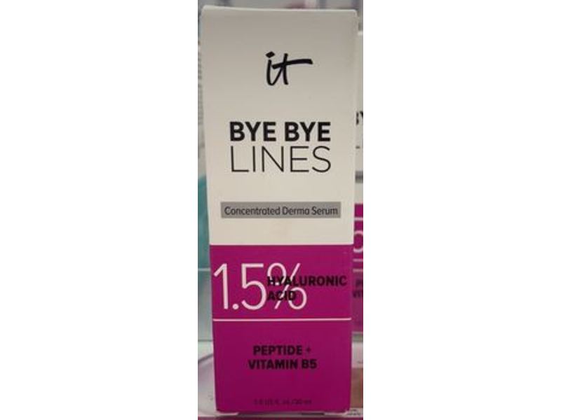 it Cosmetics Bye Bye Lines Concentrated Derma Serum, 1.5% Hyaluronic Acid, Peptide + Vitamin B5, 1.0 fl oz/30 mL