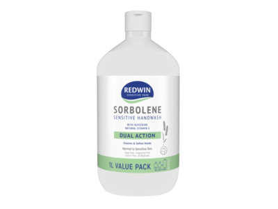 Redwin Dual Action Hand Wash, Sorbolene, 33.8 fl oz/1 L