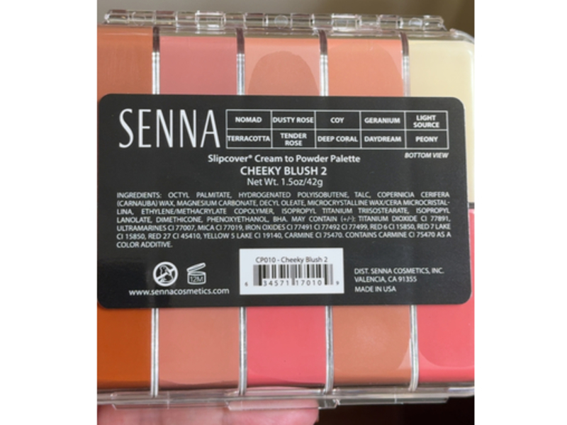 Senna Cosmetics Slipcover Cream To Powder Palette, Cheeky Blush 2, 1.5 oz/42 g