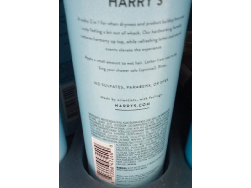 Harry's 2 In 1 Shampoo & Conditioner, Dry Scalp, 14 fl oz/414 mL