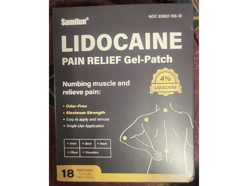 Sumifun Lidocaine Pain Relief Gel Patch, 18 Patches, Pack Of 54
