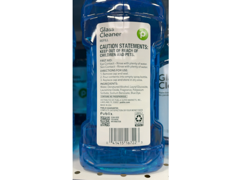Publix Glass Cleaner Refill, 67.6 fl oz/2 L