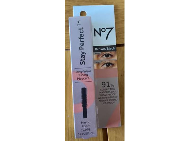 No7 Stay Perfect Long-Wear Tubing Mascara, Brown/Black, 0.23 fl oz/7 mL