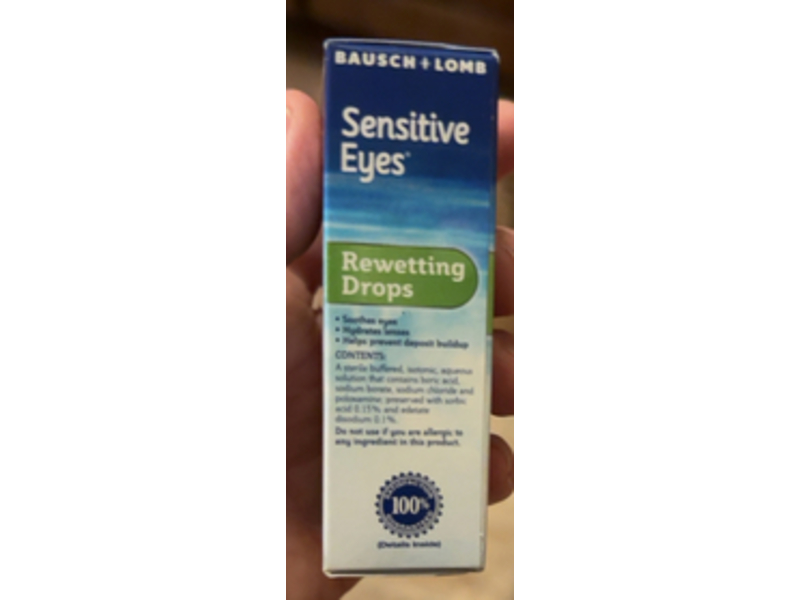 Bausch & Lomb Sensitive Eyes Rewetting Drops, 0.5 fl oz/15 mL