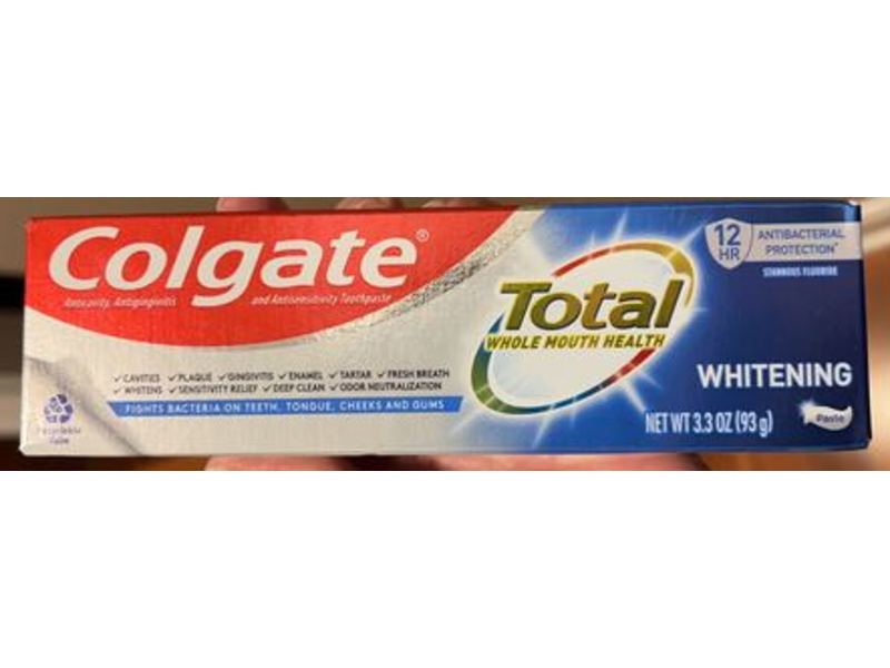 Colgate Total Whitening Toothpaste, 3.3 oz/93 g