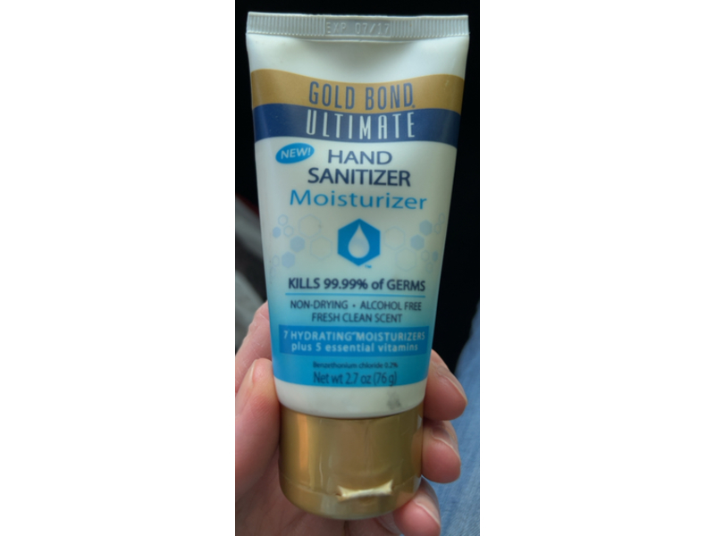 Gold Bond Ultimate Hand Sanitizer Moisturizer, Fresh Clean Scent, 2.7 oz/76 g
