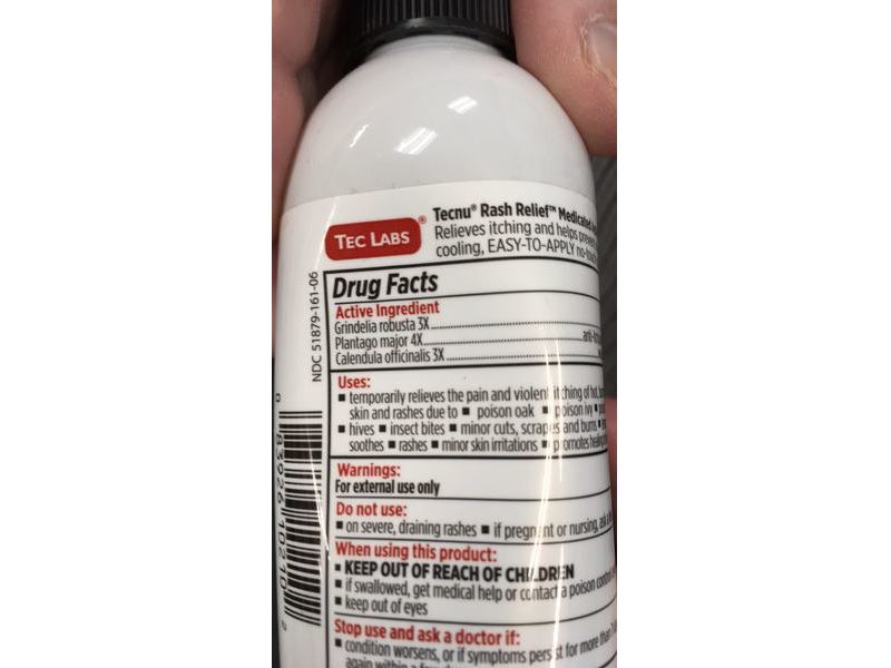 Tecnu Rash Relief Medicated Anti-Itch Spray, Scar Prevention, 6 fl oz/177 mL