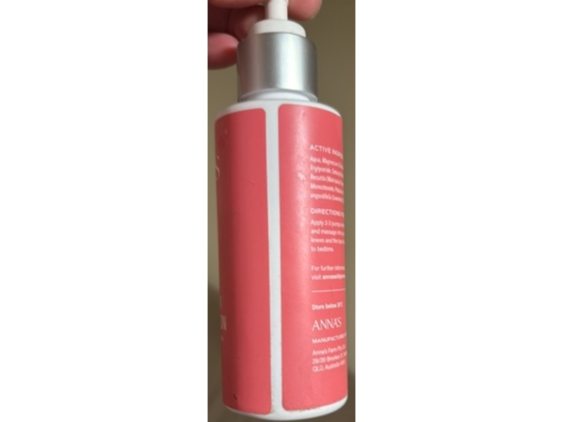 Anna's Magnesium Bedtime Lotion, Lavender & Chamomile, 4.23 fl oz/125 mL