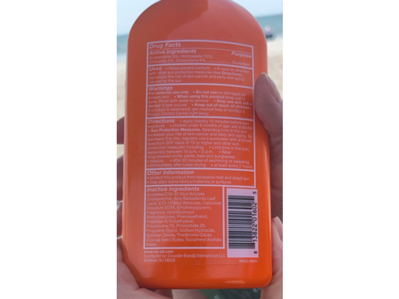 NO-AD Sport Sunscreen Lotion, SPF 50, 16 fl oz/473 mL