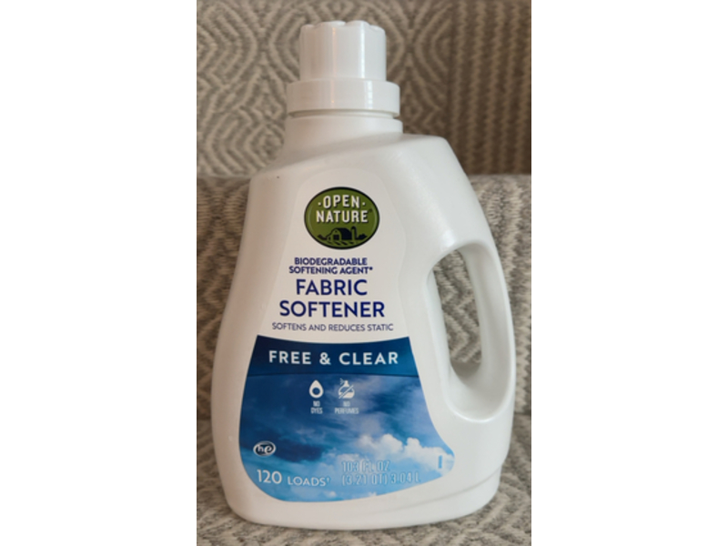 Open Nature Fabric Softener, Free & Clear, 120 Loads, 103 fl oz/3.04 L