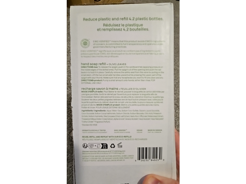 Attitude Super Leaves Hand Soap, Olive Leaves, 67.6 fl oz/2 L