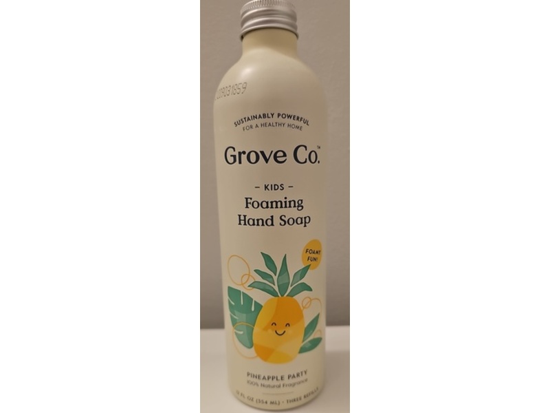 Grove Co. Kids Foaming Hand Soap, Pineapple Party, 12 fl oz/354 mL