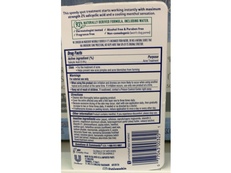 St. Ives Solutions Acne Control Spot Treatment, Tea Tree, 0.75 fl oz/22 mL