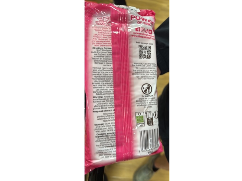 The Pink Stuff Multi-Purpose Cleaning Wipes, Fresh Fruit, 72 Count, Pack Of 3