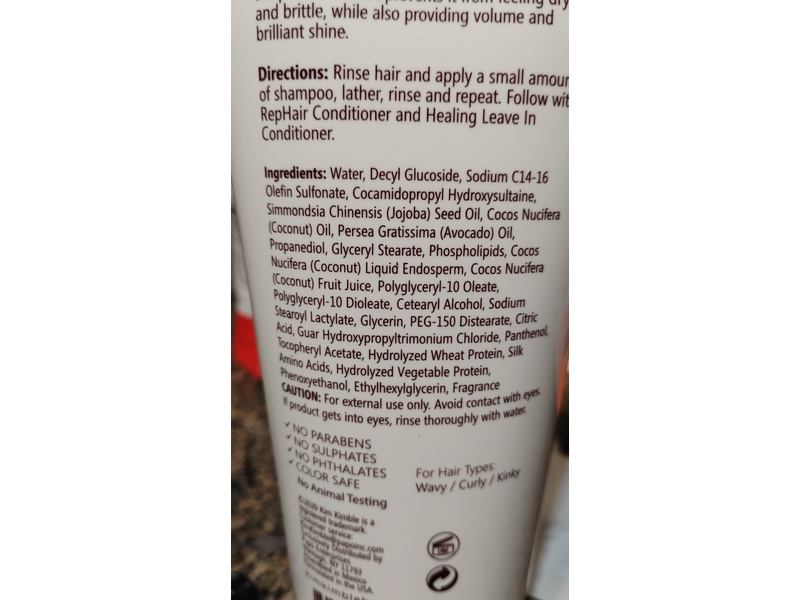 Kim Kimble Rephair Shampoo, Avocado & Jojoba Oil, 12 fl oz/355 mL