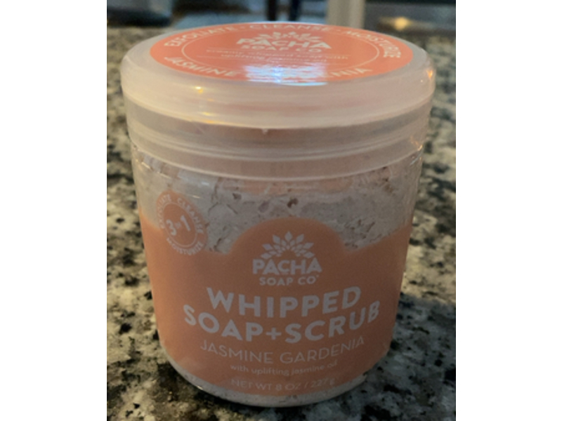 Pacha Soap Co. Whipped Soap + Scrub, Jasmine Gardenia, 8 oz/227 g
