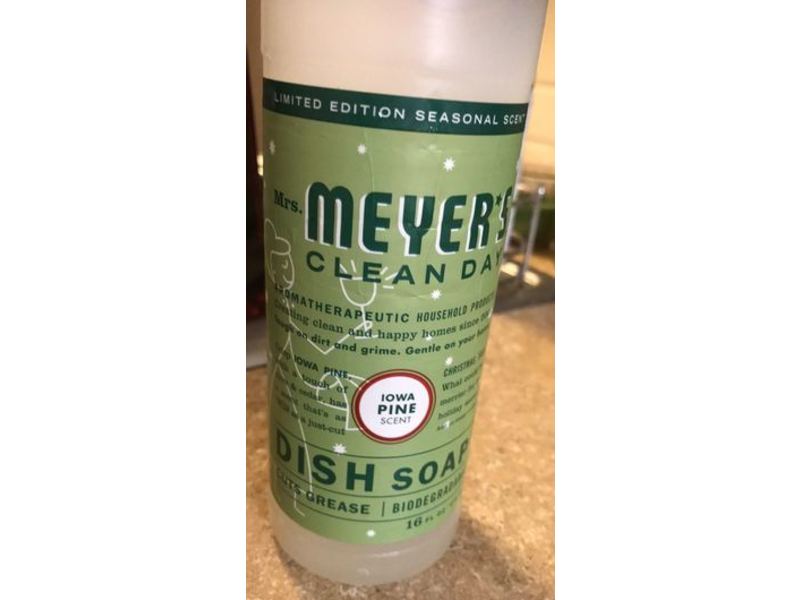 Mrs. Meyer's Clean Day Dish Soap ,Iowa Pine Scent, 16 fl oz/473 mL
