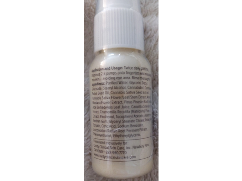 Clarity Return To Care CBD Cleanser, 1 fl oz/30 mL