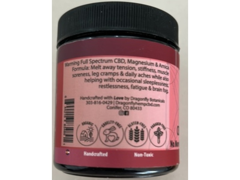 Dragonfly Botanicals CBD+Magnesium No More Aches Caliente Cream, 4 oz/113 g