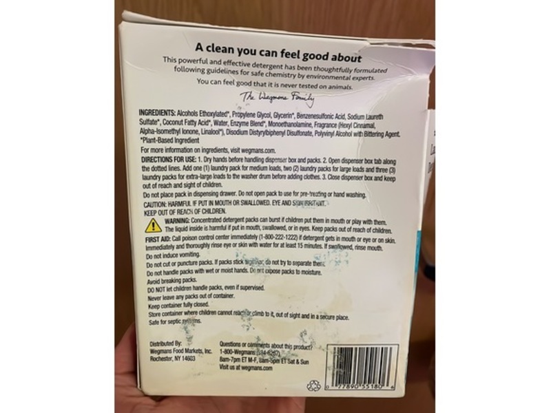 Wegmans Laundry Detergent Packs, Ocean Breeze, 21.48 fl oz/ 609 g, 42 Count