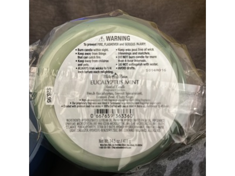 Bath & Body Works Scented Candle, Eucalyptus Mint, 14.5 oz/411 g