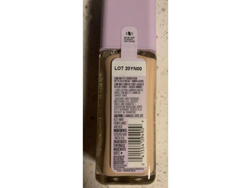 Maybelline New York Super Stay Lumi-Matte Foundation, 102, 1.0 fl oz/30 mL