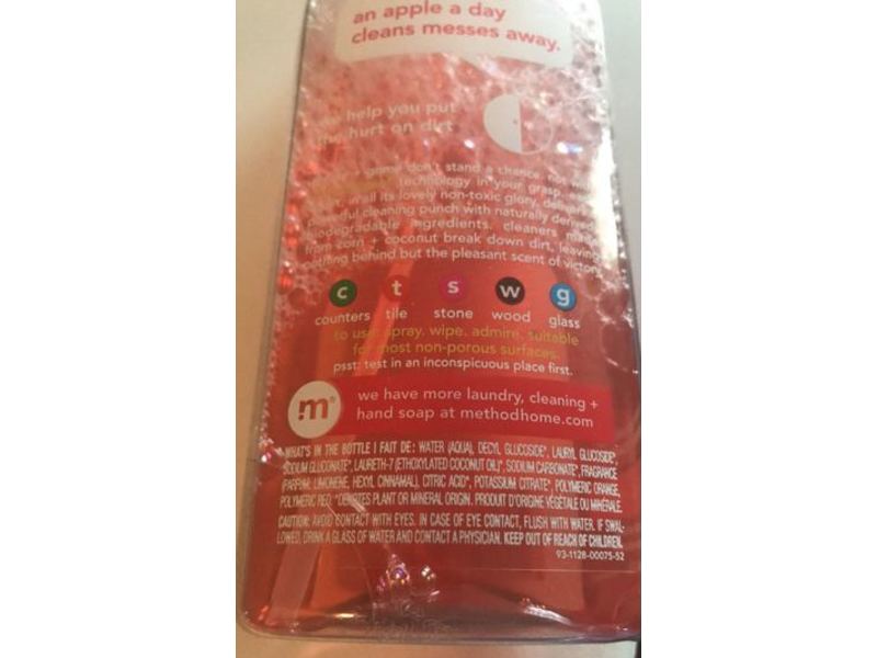 Method All-Purpose Natural Surface Cleaning Spray, Honeycrisp Apple, 28 fl oz/828 mL