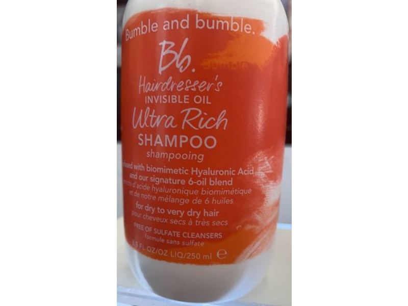 Bumble And Bumble Hairdresser's Invisible Oil Ultra Rich Shampoo, Dry To Very Dry Hair, 8.5 fl oz/250 mL