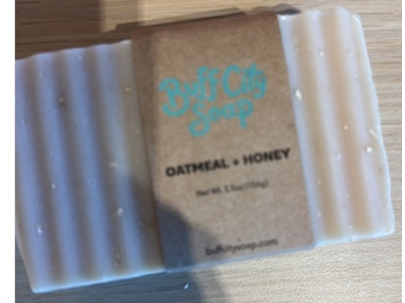 Buff City Soap Bar, Oatmeal + Honey, 5.5 oz/156 g
