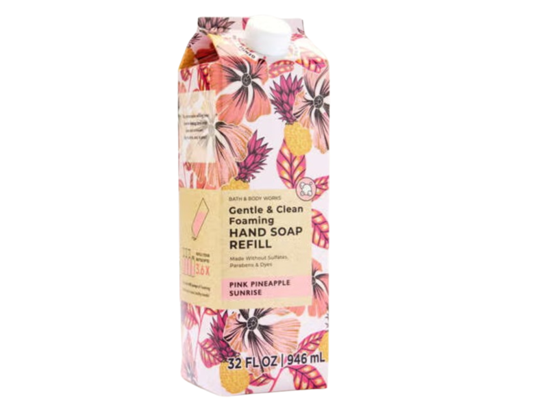 Bath & Body Works Gentle & Clean Foaming Hand Soap Refill, Pink Pineapple Sunrise, 32 fl oz/946 mL
