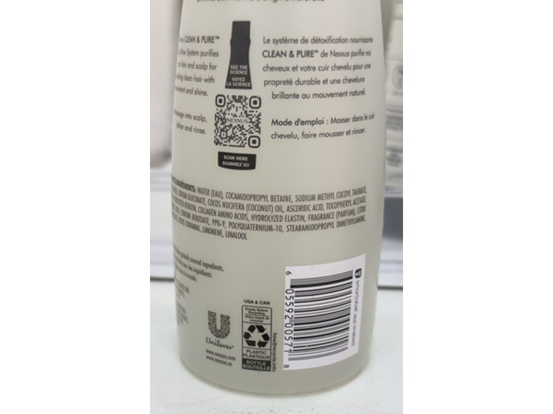 Nexxus Clean & Pure Nourishing Detox Shampoo, Elastin Protein & Marine Minerals, 13.6 fl oz/400 mL