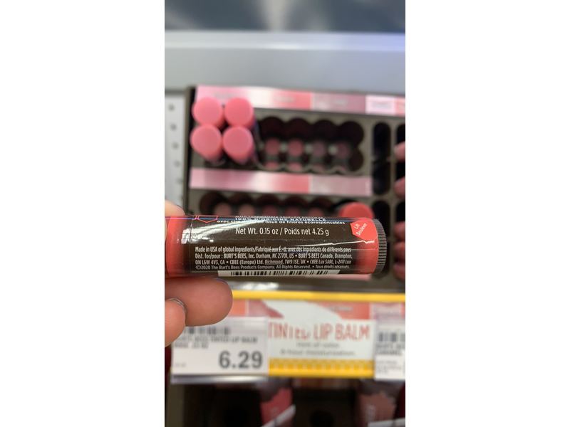 Burt's Bees Tinted Lip Balm, Rose, 0.15 oz/4.25 g