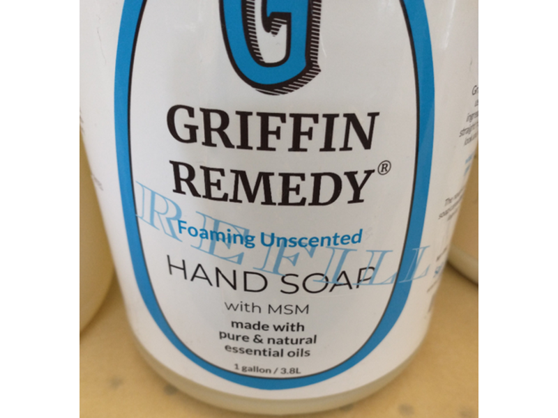 Griffin Remedy Foaming Unscented Hand Soap, 1 gallon/3.8 L