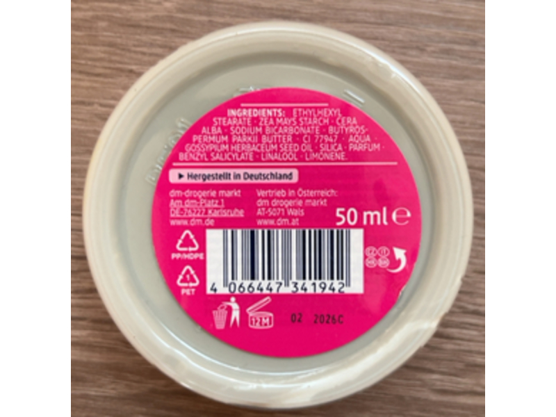 Balea Deodorant Cream, Baking Soda, 50 mL