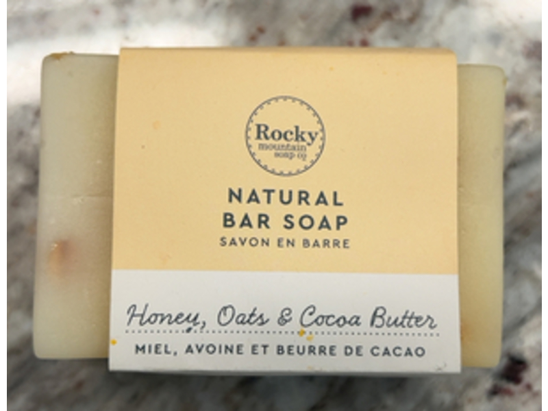 Rocky Mountain Soap Natural Bar Soap, Honey, Oats & Cocoa Butter