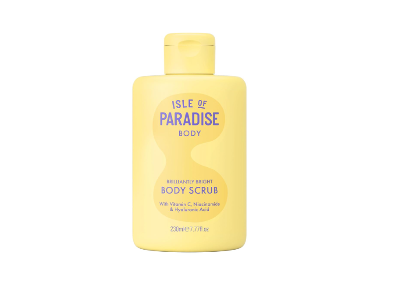 Isle Of Paradise Brilliantly Bright Body Scrub, Vitamin C, Niacinamide & Hyaluronic Acid, 7.77 fl oz/230 mL