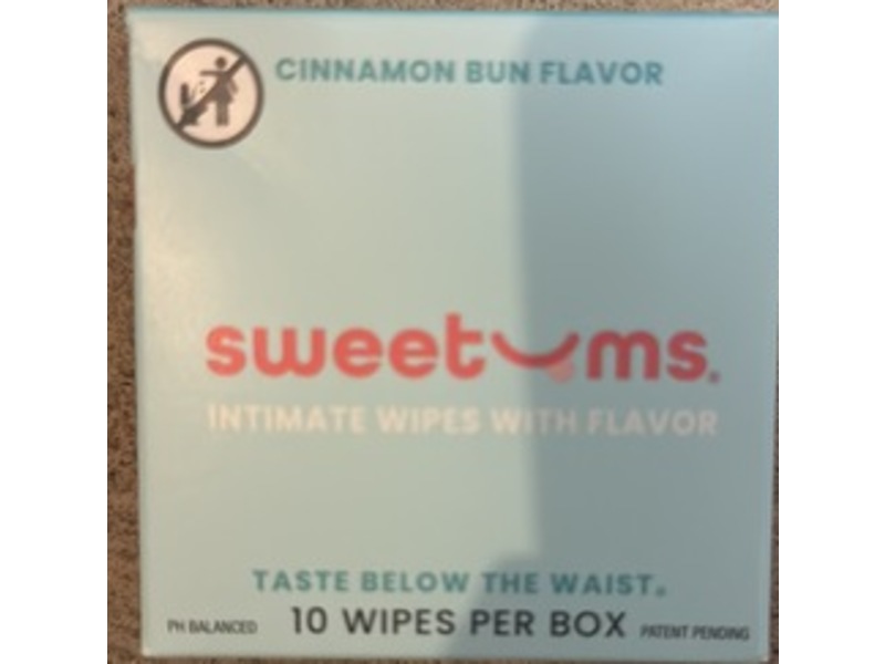 Sweetums Intimate Wipes, Cinnamon Bun Flavor, Pack Of 10