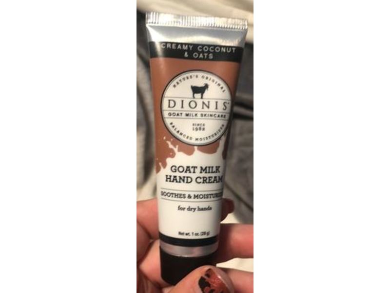 Dionis Goat Milk Hand Cream, Coconut & Oats, 1 oz/28 g