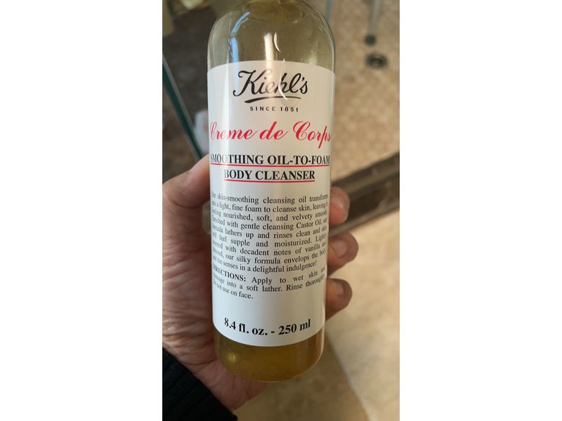 Kiehl's Creme De Corps Smoothing Body Cleanser, Oil-To-Foam, 8.4 fl oz/250 mL