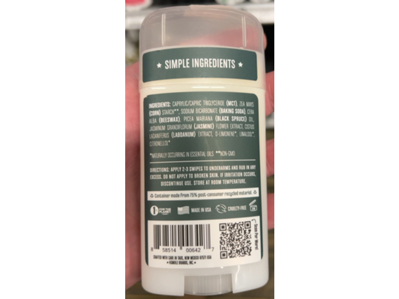 Humble Nothing Bad Deodorant, Black Spruce, 2.5 oz/70 g