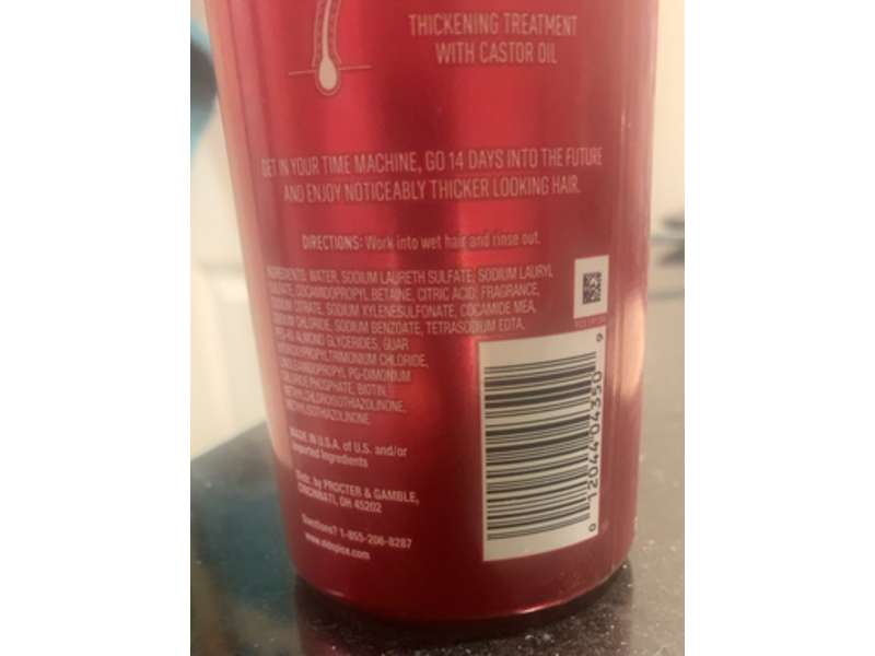 Old Spice Hair Thickening Shampoo, Biotin, Step 1, 17.9 fl oz/530 mL